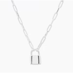 NWT Gorjana Kara Silver Padlock Necklace